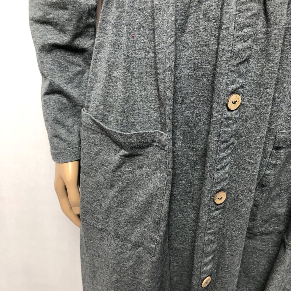 Ouges Dress Womens Size Small Grey Button Front L… - image 4